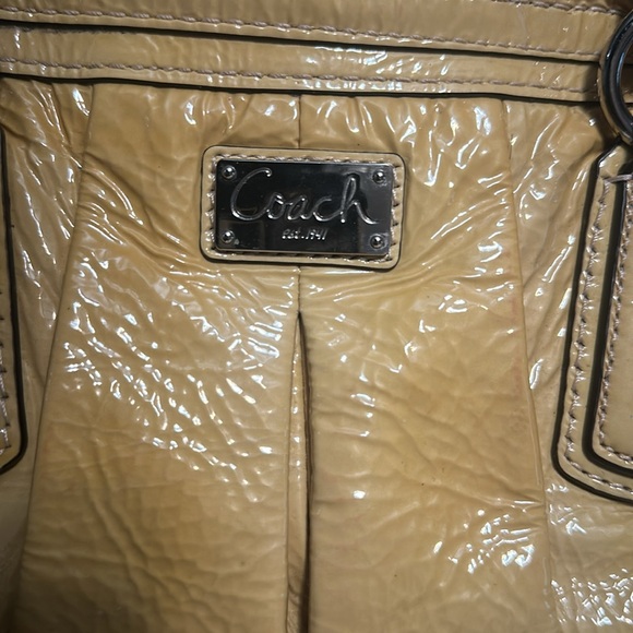 Coach Kristin Yellow Patent Leather Satchel Shoulder Bag - Picture 9 of 16